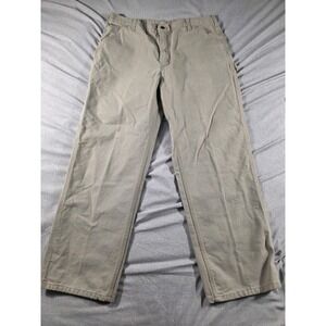 Carhartt Pants Mens‎ 38x30 Carpenter Jeans Beige Distressed, Outdoor, Work